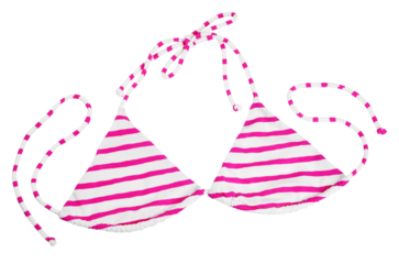 Striped pink swimming suit isolated on transparent background