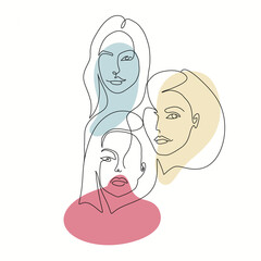 line art, woman, face, modern minimalism