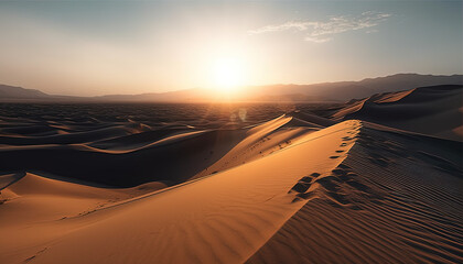 Fototapeta na wymiar sunset in the desert. Created using generative AI.