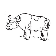 cow Hand drawn vector illustration.