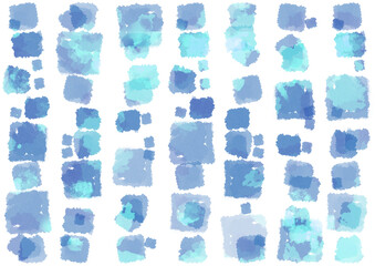  きれいな水彩風の背景素材　透過PNG　サマータイム　涼しい