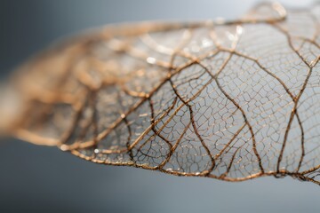 Close - up Of Dry Leaf On Metal Wire, Generative AI