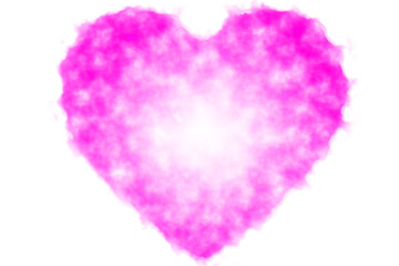 Abstract romantic and love vector background with heart in the form of puffy clouds in water colors