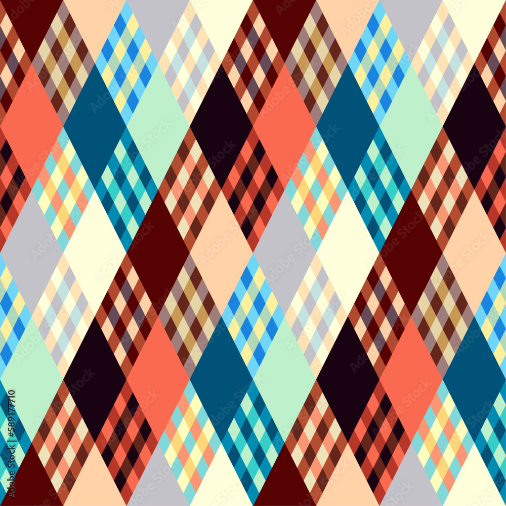 Poster Argyle seamless vector pattern background. Pattern of a rhombuses.