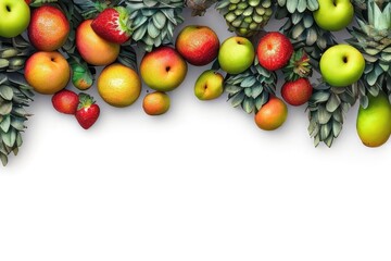 Naklejka na ściany i meble a painting of a bunch of fruit on a white background, generative AI.