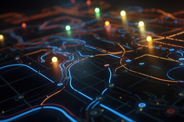 Close - up Of Illuminated Wire Loop Game, Generative AI