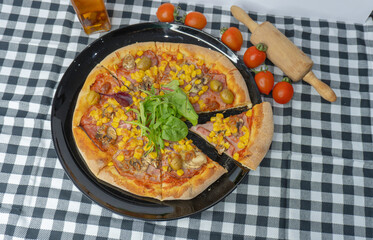 Fresh Homemade Italian Pizza with delicious taste