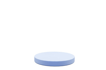 Abstract podium blue color. Round platform of mint color on a white background. Minimalistic design. 3d render, 3d illustration