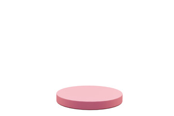 Abstract podium pink color. Round platform of mint color on a white background. Minimalistic design. 3d render, 3d illustration