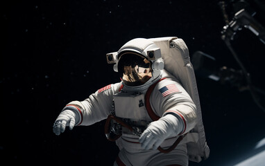 Obraz na płótnie Canvas Santa's astronaut. Generative AI