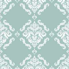 Orient vector classic pattern. Seamless abstract background with vintage elements. Orient light blue and white pattern. Ornament for wallpapers and packaging
