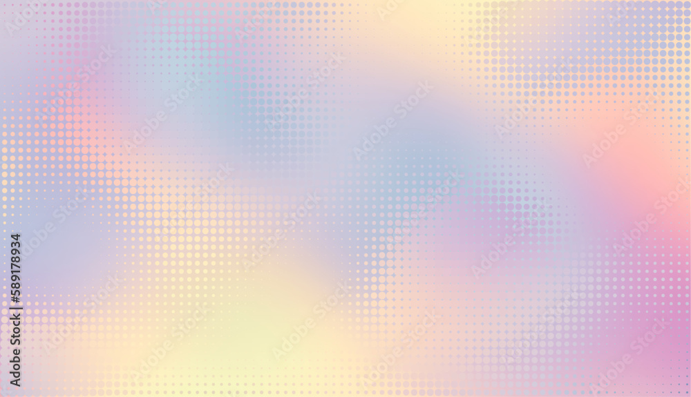 Poster Abstract defocused horizontal background with pop art halftone dots. Vector image.