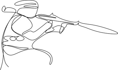 hand drawn illustration of a person with a gun