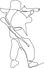 hand drawn illustration of a person with a gun
