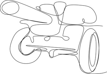 one line art. one continuous line art. a cannon