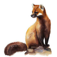 Marten Illustration Watercolor With Transparent