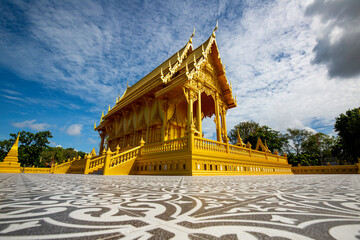 Temple gold color beautiful art  architectur in Thailand