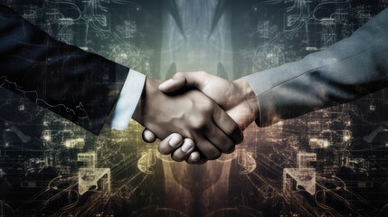 men shaking hands, business deal being made, Generative AI