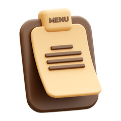 Coffee Menu 3d render illustration icon