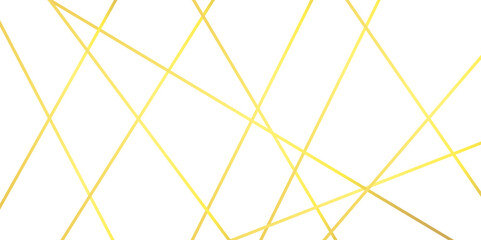gold line and white background. Abstract luxury gold geometric random chaotic lines with many squares and triangles shape on white background.