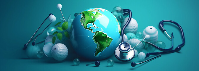 World Health Day, poster for design. Generative Ai