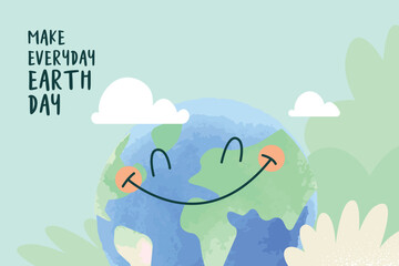 Fototapeta na wymiar International Mother Earth Day. Ecology, environmental problems and environmental protection. Vector illustration for graphic and web design, business presentation, marketing and print material.