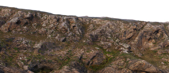 Large stones with roughness and different levels on a transparent background.