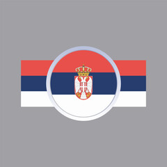 Obraz premium Illustration of serbia flag Template