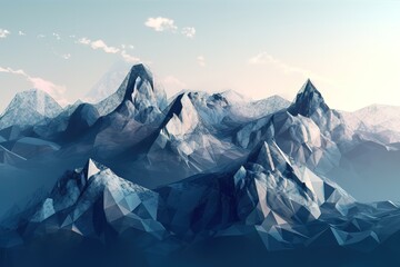 Fototapeta na wymiar Panoramic View Of Mountains Against Sky, Generative AI