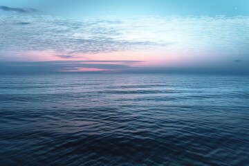 Obraz premium Panoramic View Of Sea Against Sky At Dusk, Generative AI