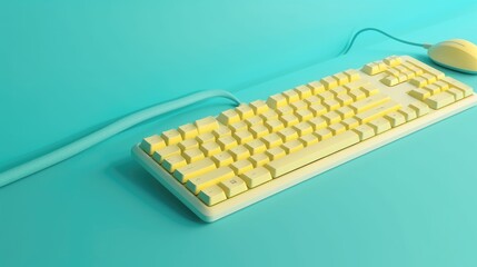 Keyboard on colorful background