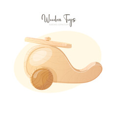 airplane wooden toy isolated icon
