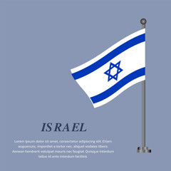 Illustration of Israel flag Template