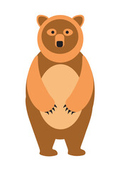 Concept Cute animals bear. This is a flat vector illustration of a cute cartoon bear. Vector illustration.