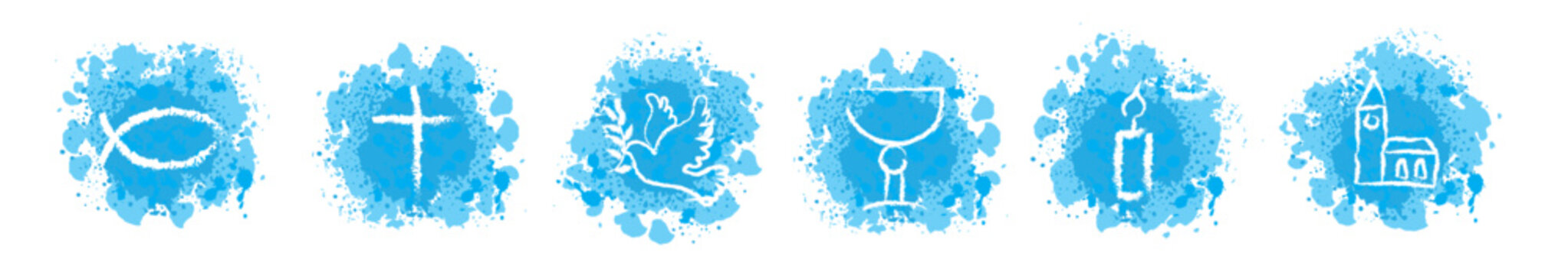 Christliche Symbole - religi&ouml;se Vektor Illustration