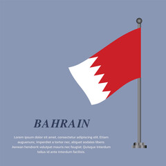 Illustration of bahrain flag Template
