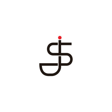 letter sj linked infinity overlap logo vector