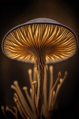 Psilocybe cubensis mushroom close up. Generative AI