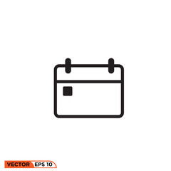 Icon line style vector graphic of calendar 