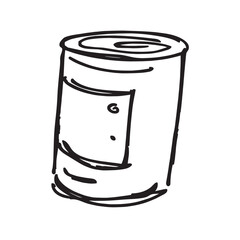 hand drawn vector illustration of a can