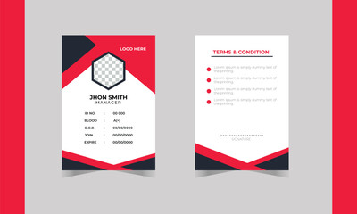 Naklejka na ściany i meble Free vector business id card template with minimalist elements 