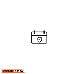 Icon line style vector graphic of calendar 
