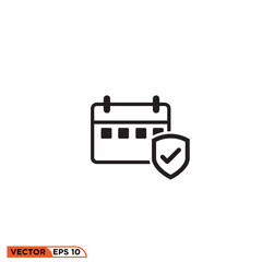 Icon line style vector graphic of calendar 