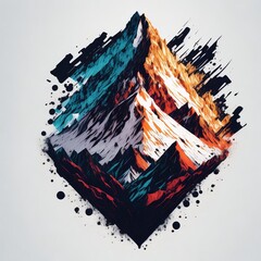 Illustration of a Mountain on the white background. Vector Art Style