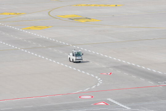 Airport vehicle  on the airport runway