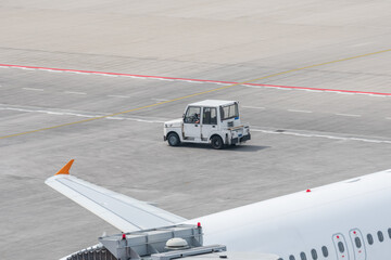 Airport vehicle  on the airport runway