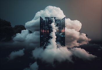 Types of Cloud Computing. Generative AI - obrazy, fototapety, plakaty