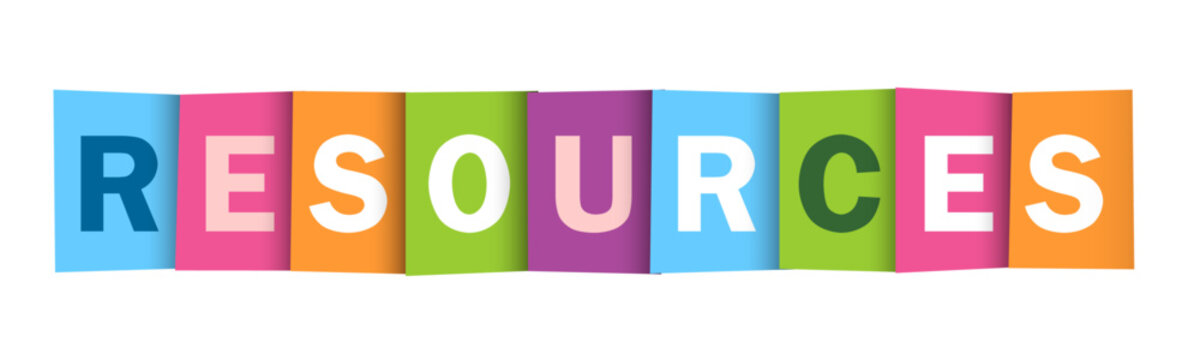 RESOURCES colorful vector typography banner