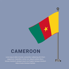 Illustration of cameroon flag Template