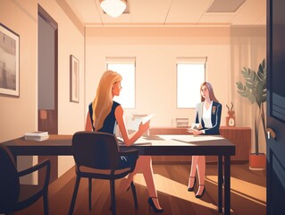 Businesswoman job interview